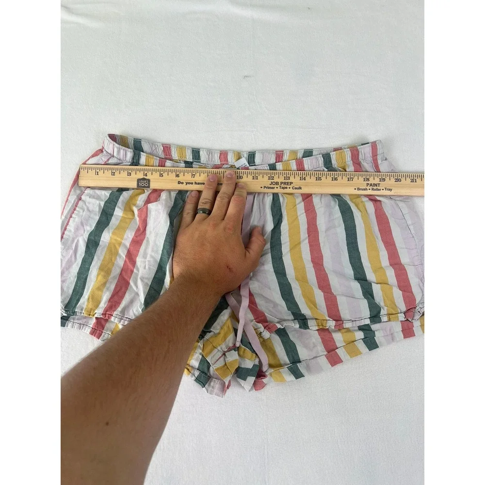 Old Navy PJ Shorts W XL Color Stripe Drawstring Sleepwear‎ Rainbow Beach Summer
